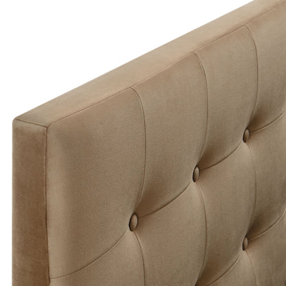 Emily Stain-Resistant Performance Velvet Headboard in beige with stitched panels by Modway on Tampa Home & Garden Store