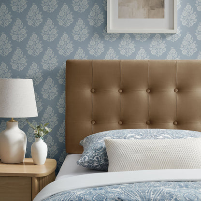 Emily stain-resistant performance velvet headboard in warm brown tufted by Modway on Tampa Home & Garden Store