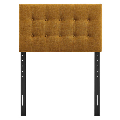 Emily Fabric Upholstered Headboard tufted yellow with button accents by Modway black legs on Tampa Home & Garden Store