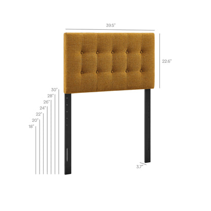 Emily Fabric Upholstered Headboard mustard yellow tufted fabric by HouseOfZazla on Tampa Home & Garden Store