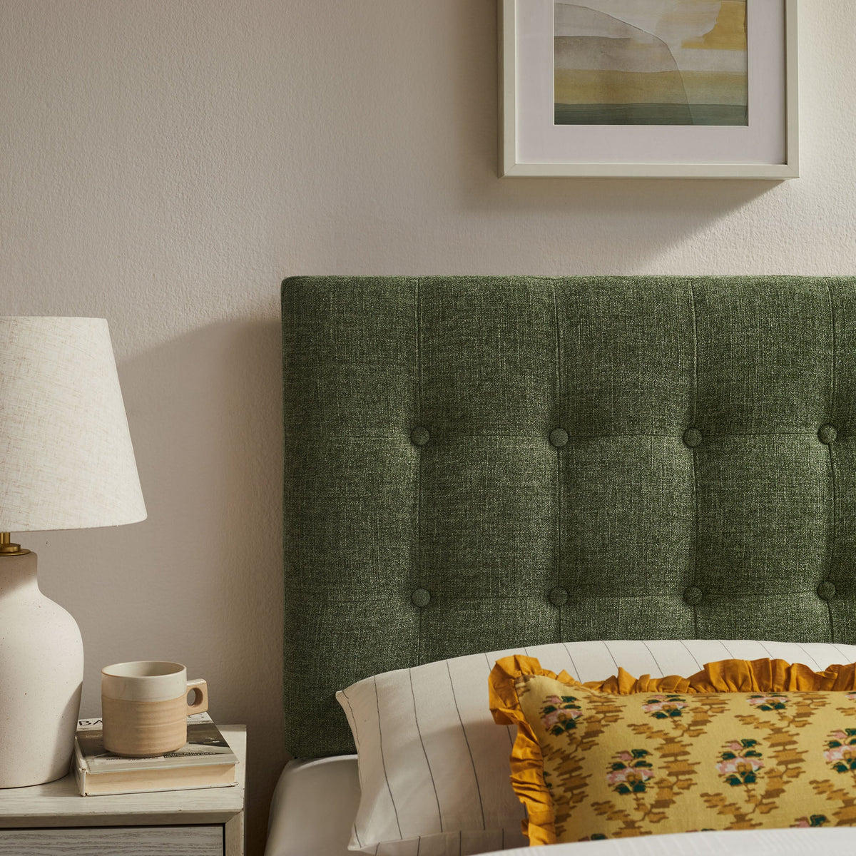 Emily Fabric Upholstered Headboard by Modway, green tufted fabric with buttons, HouseOfZazla on Tampa Home & Garden Store