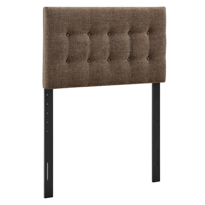 Emily Fabric Upholstered Headboard by Modway, brown fabric with button-tufted detail and black legs on Tampa Home & Garden Store