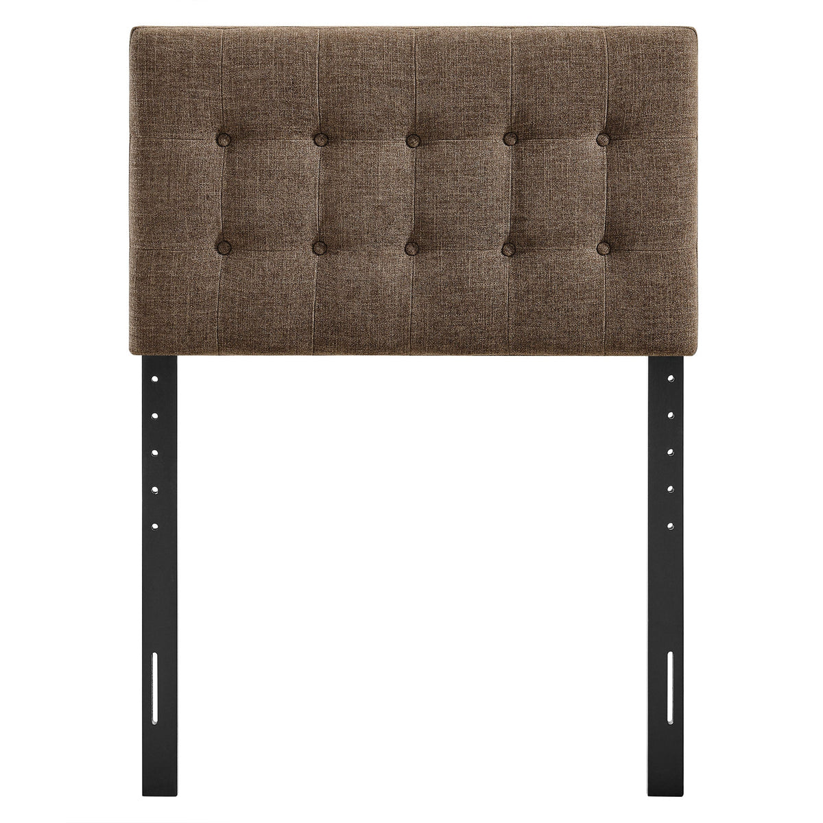 Emily Fabric Upholstered Headboard by Modway, brown button-tufted fabric and black legs on Tampa Home & Garden Store