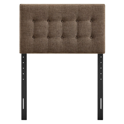 Emily Fabric Upholstered Headboard by Modway, brown button-tufted fabric and black legs on Tampa Home & Garden Store