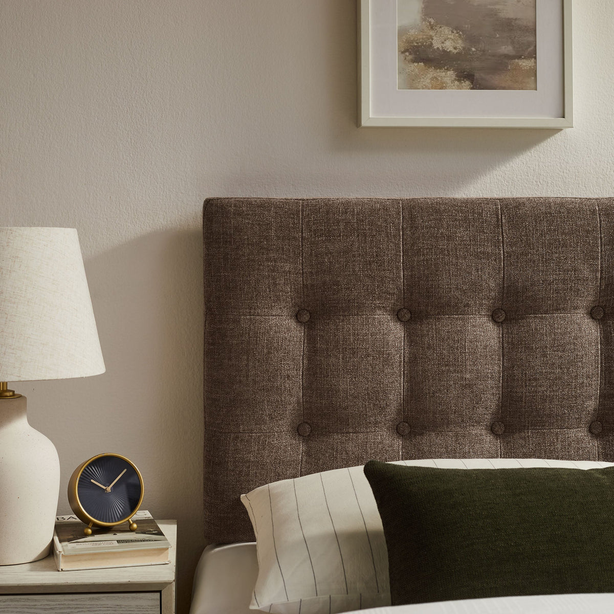 Emily Fabric Upholstered Headboard brown tufted fabric by Modway HouseOfZazla on Tampa Home & Garden Store