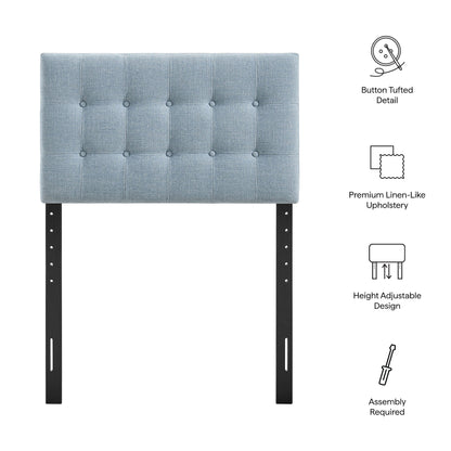 Emily Fabric Upholstered Headboard blue button-tufted fabric by HouseOfZazla on Tampa Home & Garden Store