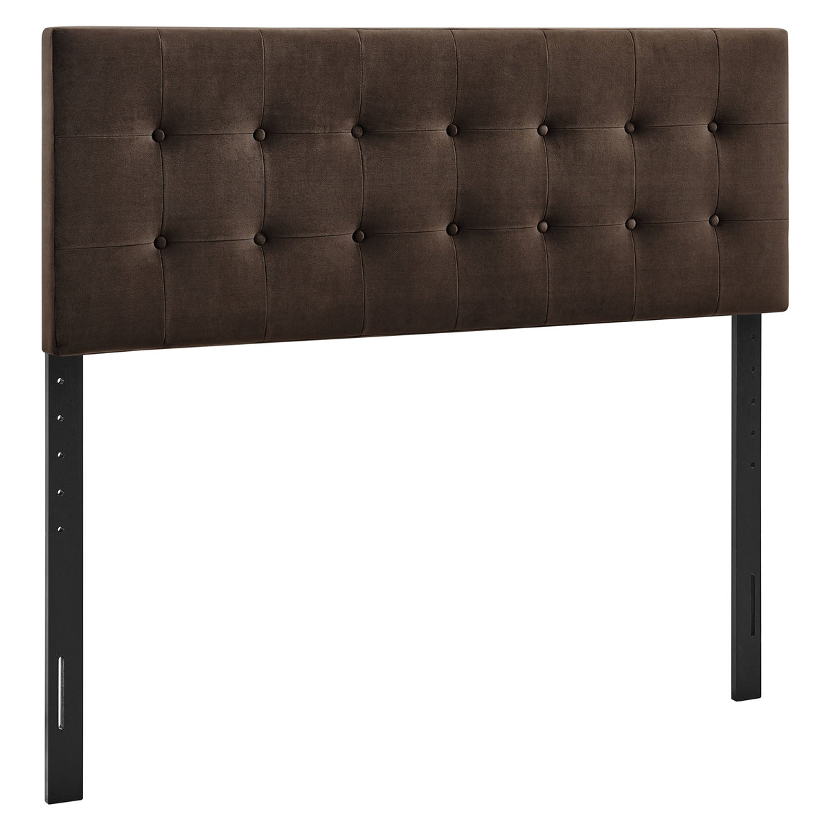 Headboard Emily Stain-Resistant Velvet in dark brown, tufted with buttons by Modway on Tampa Home & Garden Store
