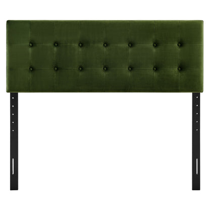 Emily Stain-Resistant Performance Velvet Headboard by Modway, emerald green tufted square panels on Tampa Home & Garden Store