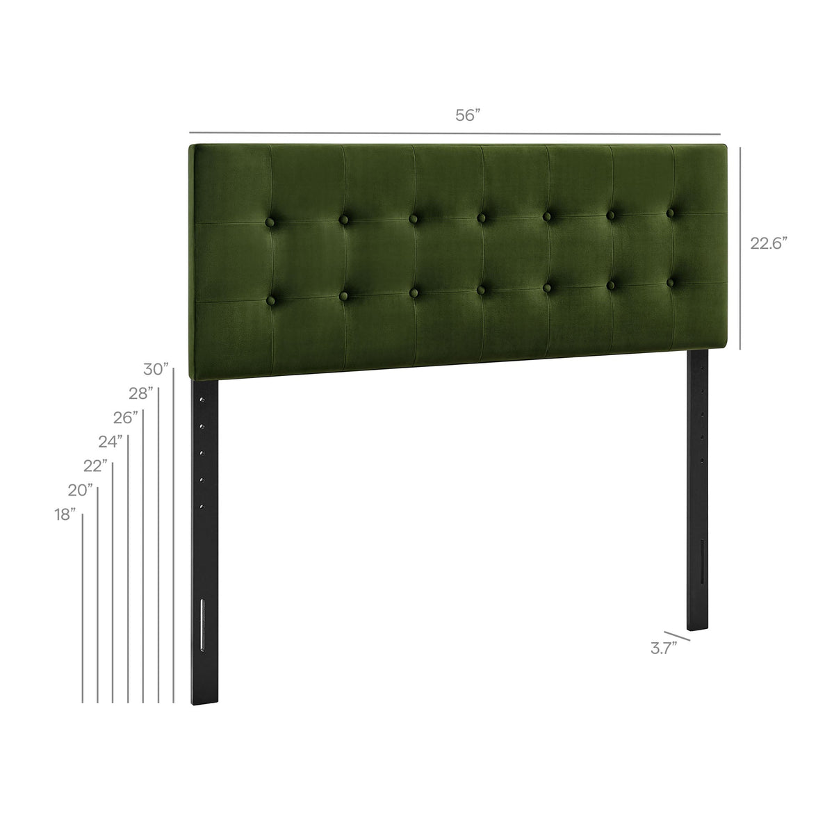 Emily Stain-Resistant Velvet Headboard by Modway green tufted 56in wide HouseOfZazla on Tampa Home & Garden Store