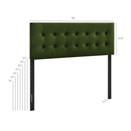 Emily Stain-Resistant Velvet Headboard by Modway green tufted 56in wide HouseOfZazla on Tampa Home & Garden Store