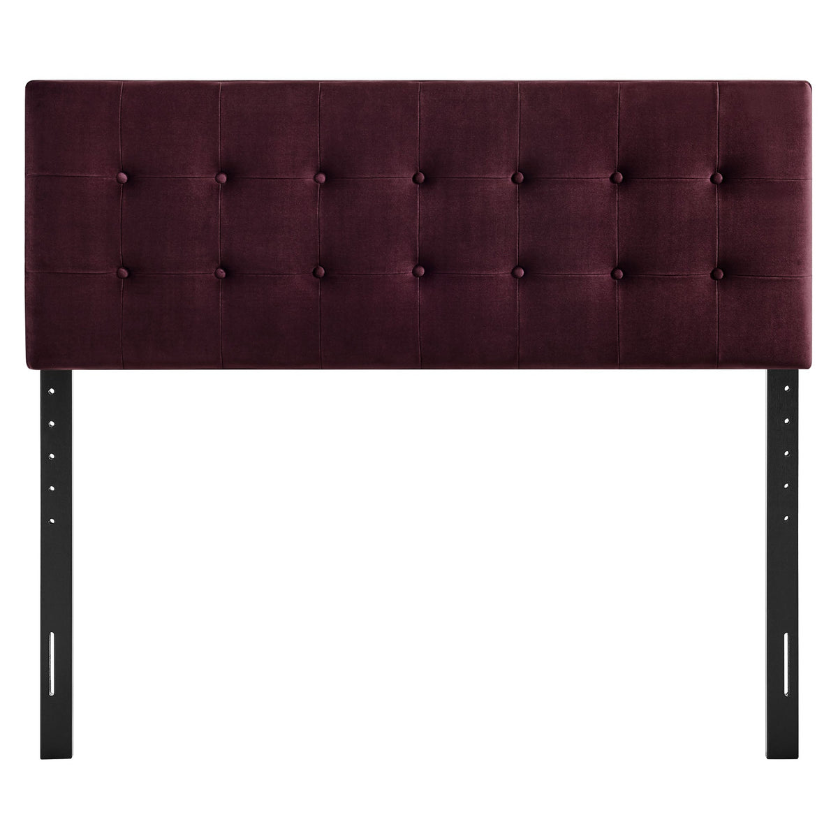 Emily Stain-Resistant Performance Velvet Headboard by Modway, burgundy tufted velvet with button-grid on Tampa Home & Garden Store