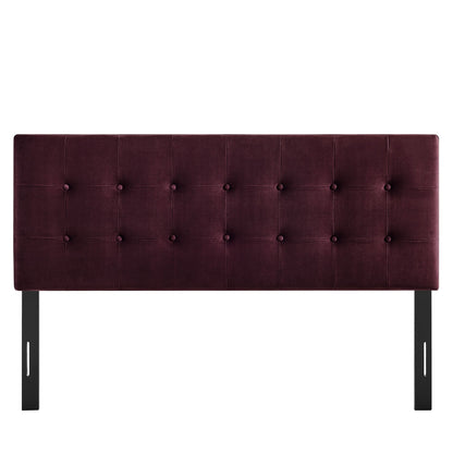 Emily Stain-Resistant Performance Velvet Headboard burgundy tufted by Modway on Tampa Home & Garden Store
