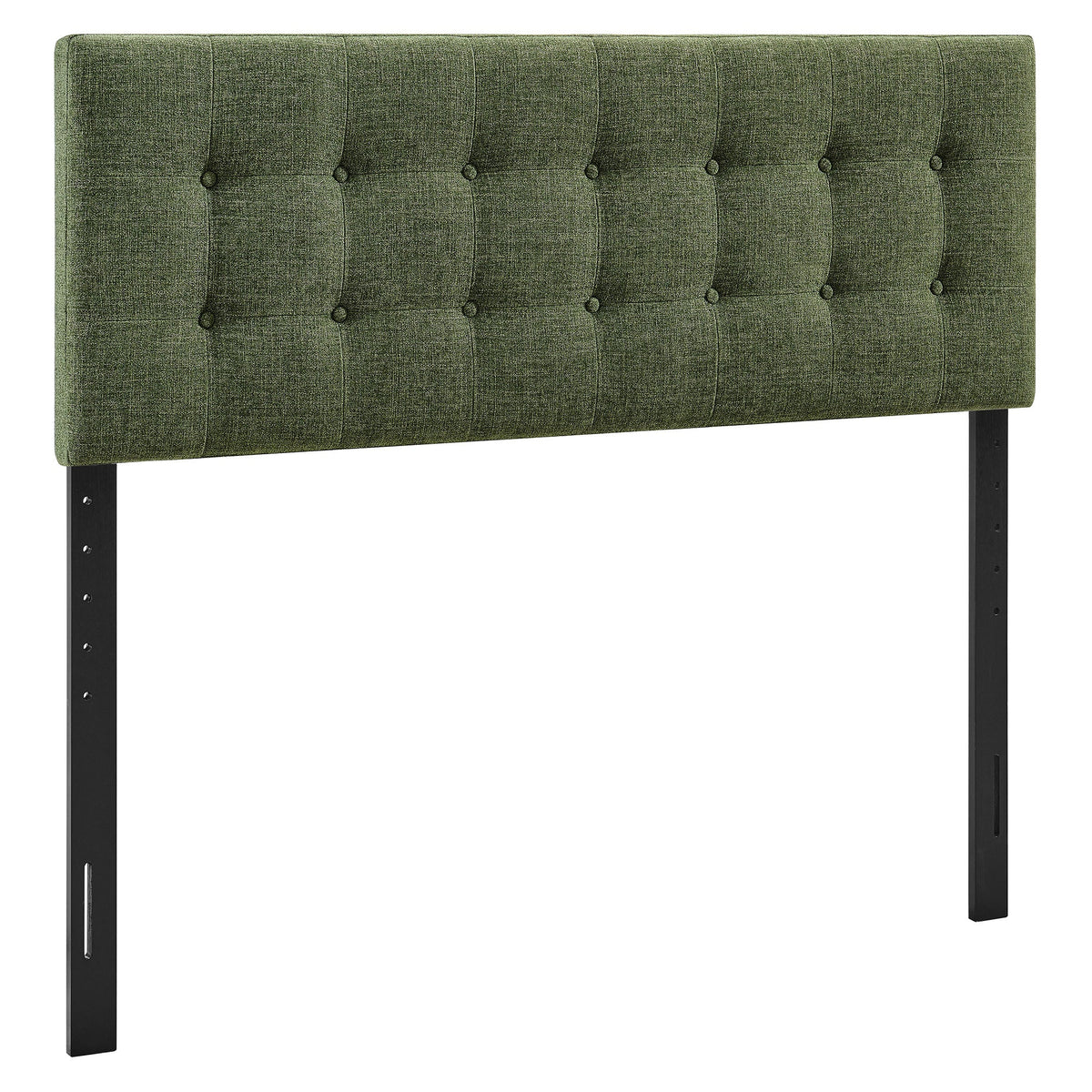 Emily Fabric Upholstered Headboard by Modway in green tufted fabric with black legs on Tampa Home & Garden Store