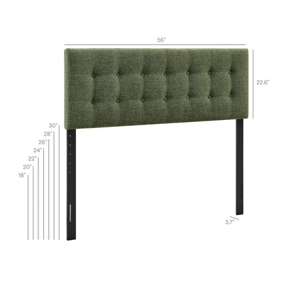Emily Fabric Upholstered Headboard by Modway in green tufted fabric with button panels on Tampa Home & Garden Store