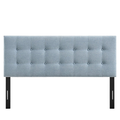 Emily Fabric Upholstered Headboard in blue fabric with tufted detailing on Tampa Home & Garden Store