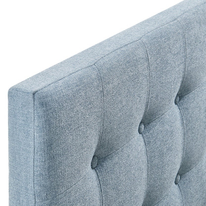 Emily fabric upholstered headboard by Modway in light blue-gray fabric with stitched panels on Tampa Home & Garden Store
