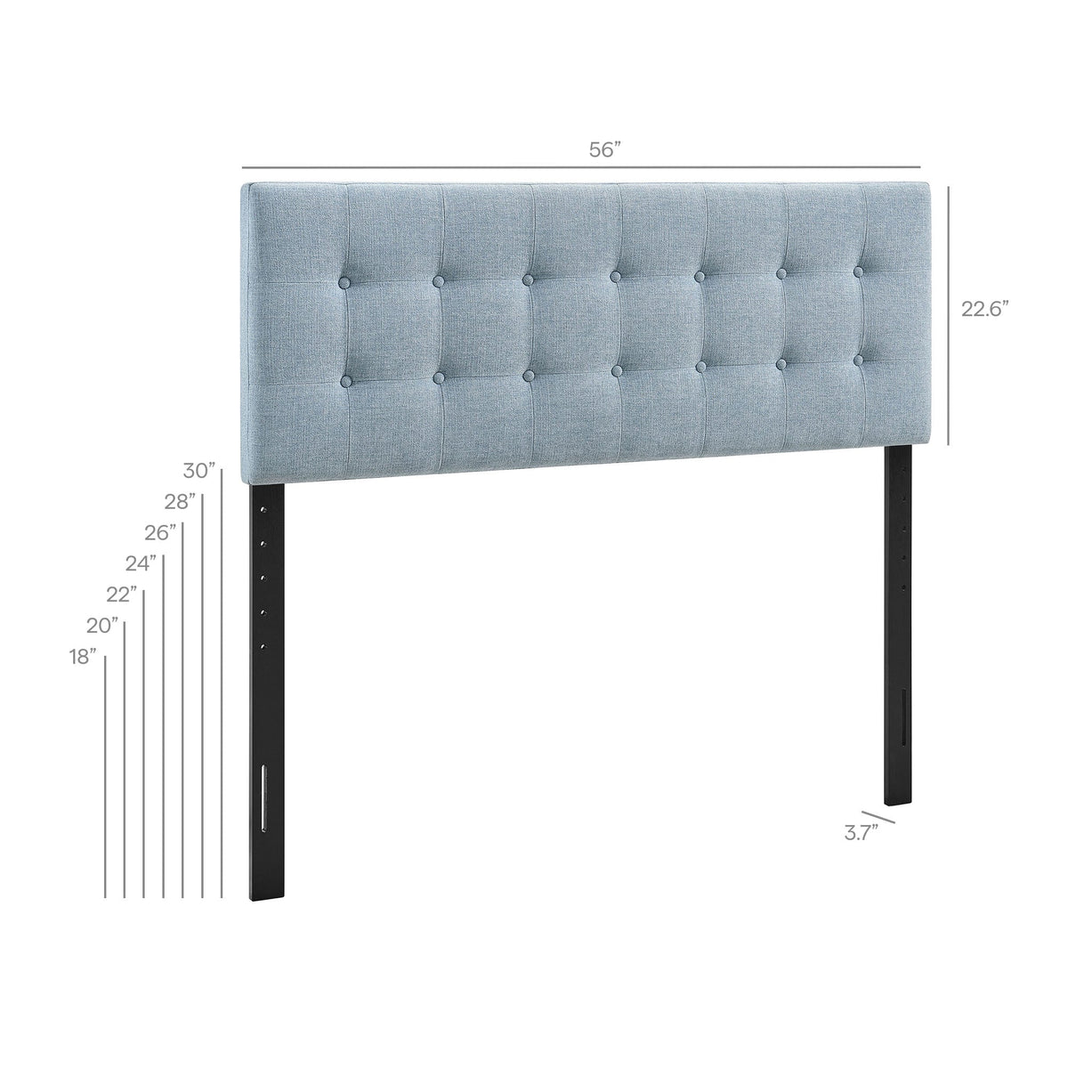 Emily Fabric Upholstered Headboard blue tufted fabric with button details by Modway on Tampa Home & Garden Store