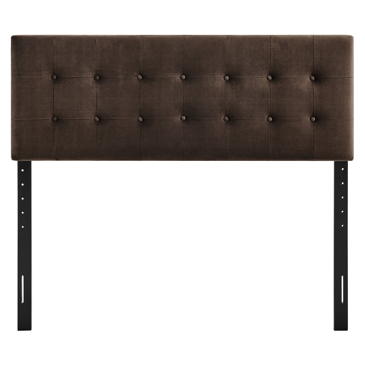 Emily Stain-Resistant Performance Velvet Headboard in brown, tufted grid with buttons by Modway on Tampa Home & Garden Store