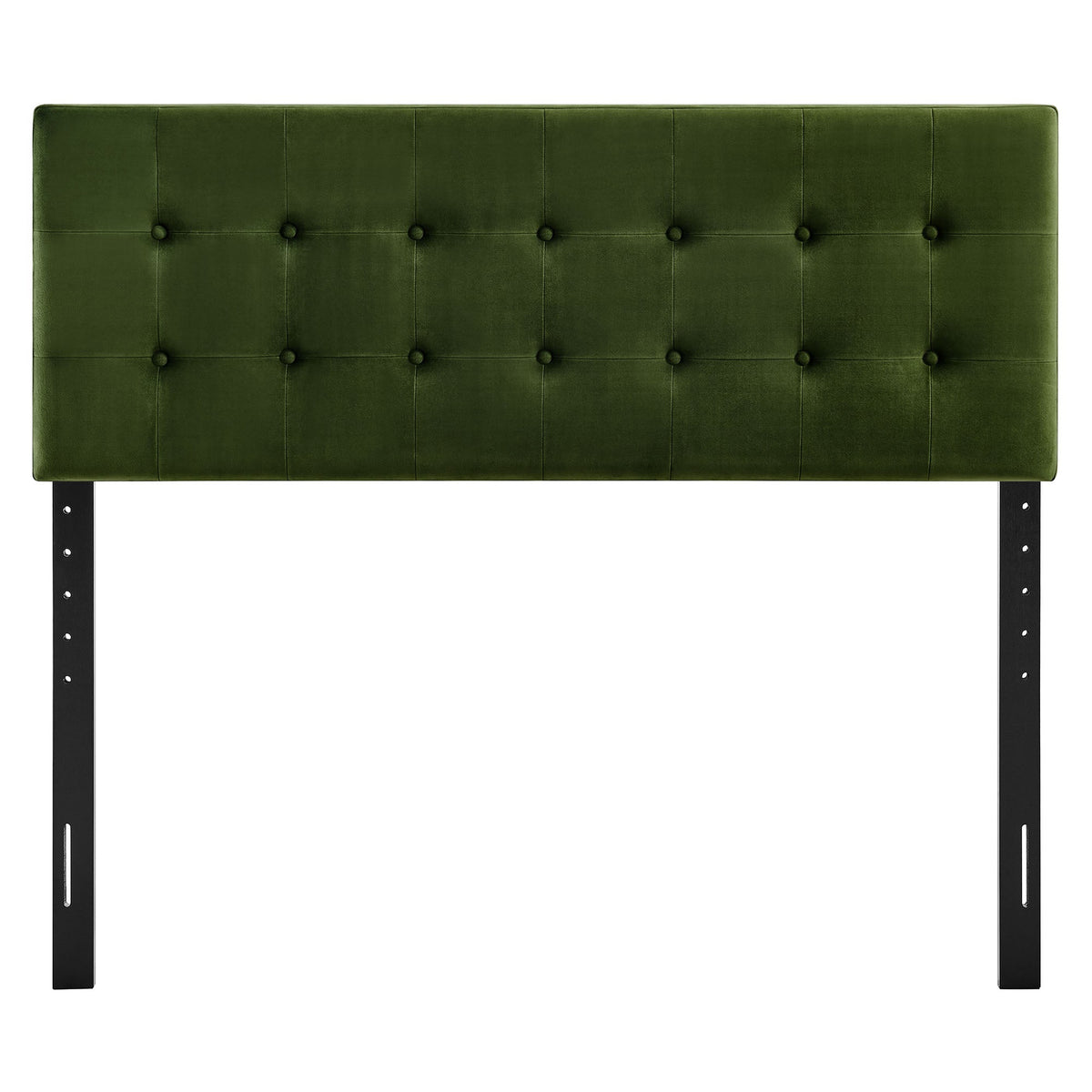 Emily Stain-Resistant Velvet Headboard emerald green with square tufted panels by Modway on Tampa Home & Garden Store