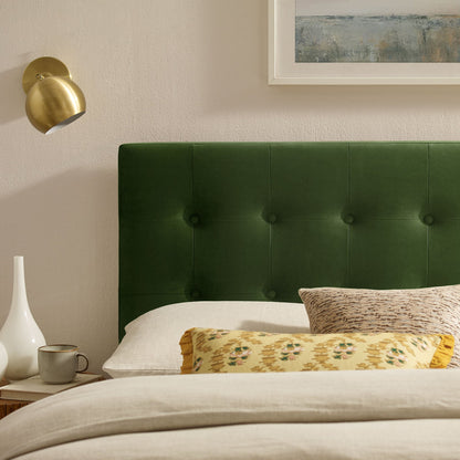 Headboard Emily Stain-Resistant Performance Velvet by Modway, emerald green tufted velvet on Tampa Home & Garden Store