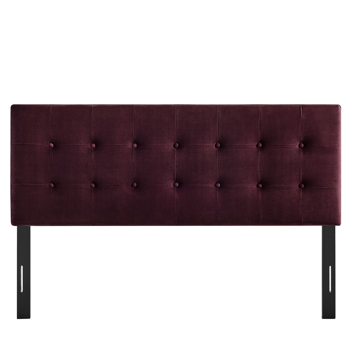 Emily Stain-Resistant Performance Velvet Headboard by Modway burgundy with grid tufting on Tampa Home & Garden Store