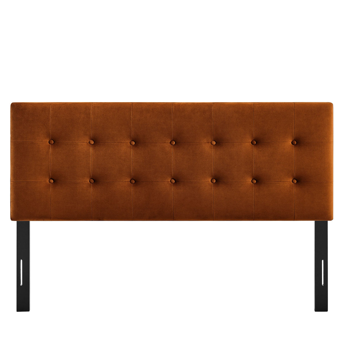 Headboard Emily Stain-Resistant Velvet by Modway, tufted design with black metal legs on Tampa Home & Garden Store