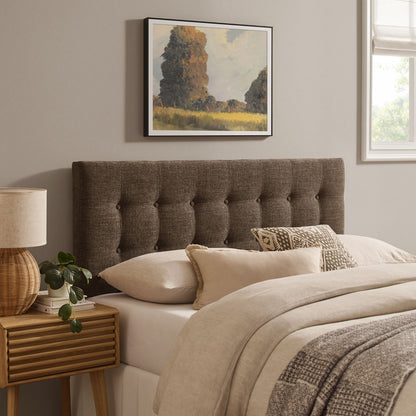 Emily Fabric Upholstered Headboard by Modway, brown tufted fabric with button tufting on Tampa Home & Garden Store