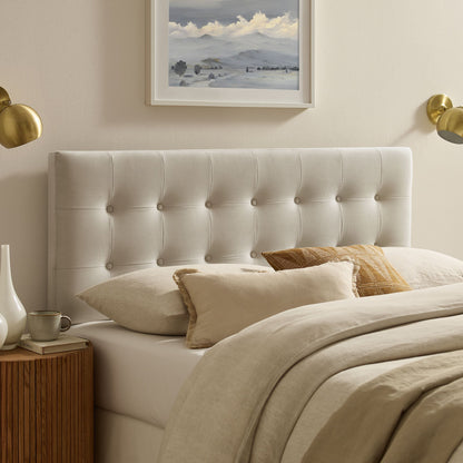 Emily stain-resistant performance velvet headboard by Modway, cream tufted, HouseOfZazla on Tampa Home & Garden Store