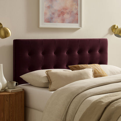 Emily Stain-Resistant Performance Velvet Headboard by Modway in deep burgundy tufted velvet on Tampa Home & Garden Store