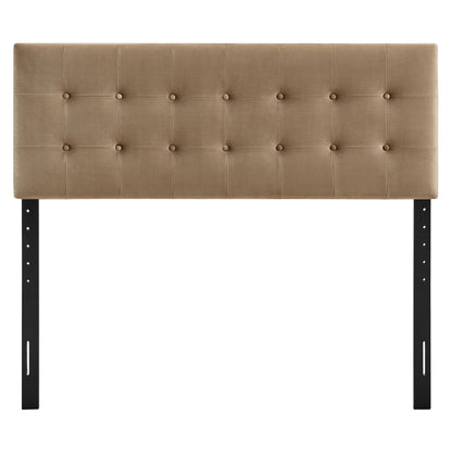 Emily Stain-Resistant Performance Velvet Headboard by Modway, camel tufted with button grid on Tampa Home & Garden Store