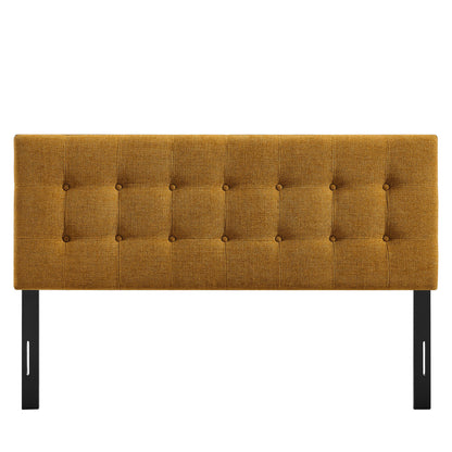 Emily Fabric Upholstered Headboard by Modway in gold with tufted panels and black legs on Tampa Home & Garden Store