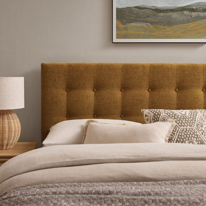 Emily Fabric Upholstered Headboard by Modway mustard tufted fabric with button accents on Tampa Home & Garden Store