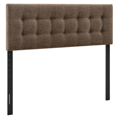 Emily Fabric Upholstered Headboard, brown tufted fabric with button accents HouseOfZazla on Tampa Home & Garden Store