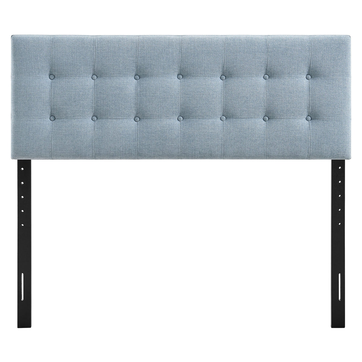 Emily Fabric Upholstered Headboard blue-gray tufted squares with button accents by HouseOfZazla on Tampa Home & Garden Store