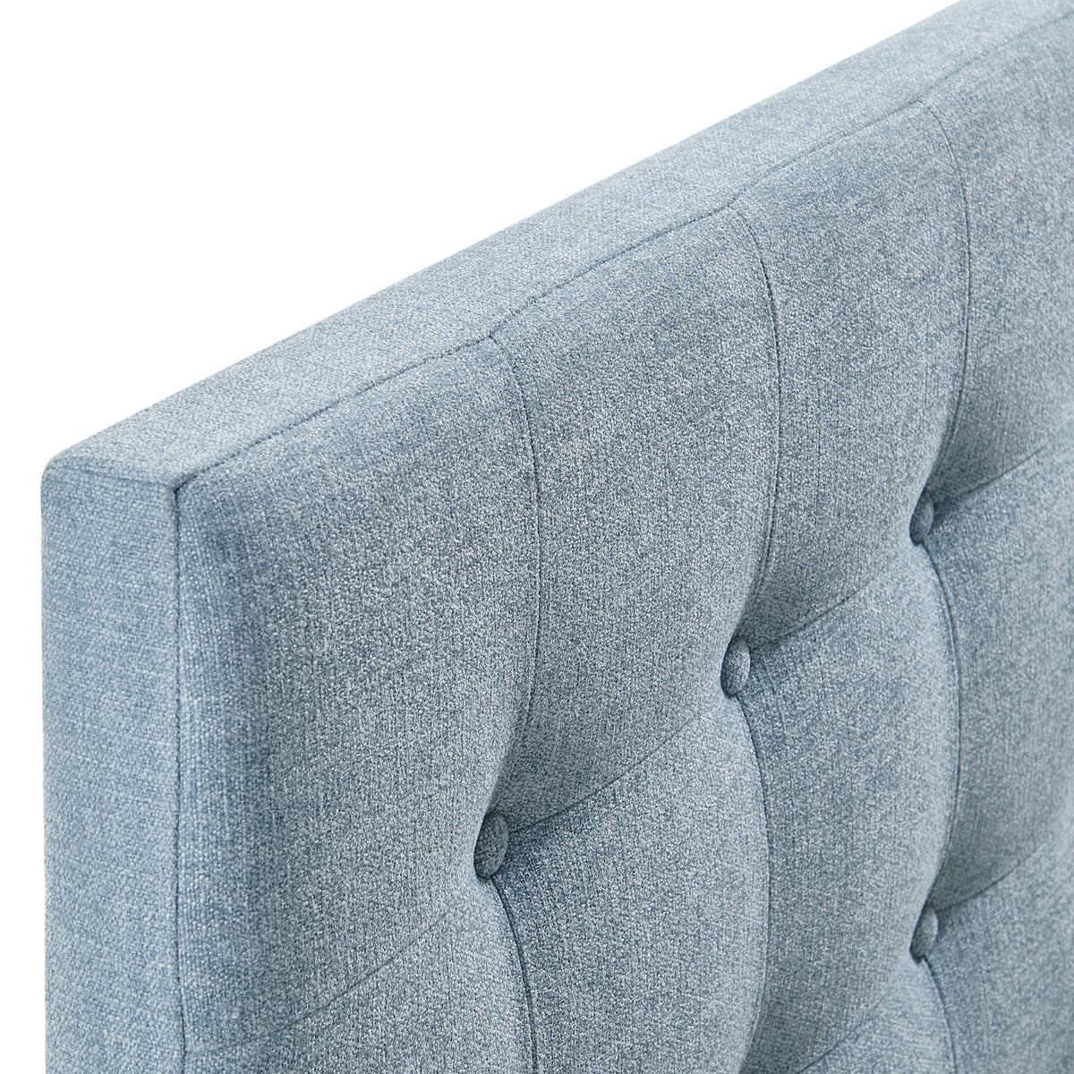 Emily Fabric Upholstered Headboard blue-gray textured fabric by HouseOfZazla on Tampa Home & Garden Store