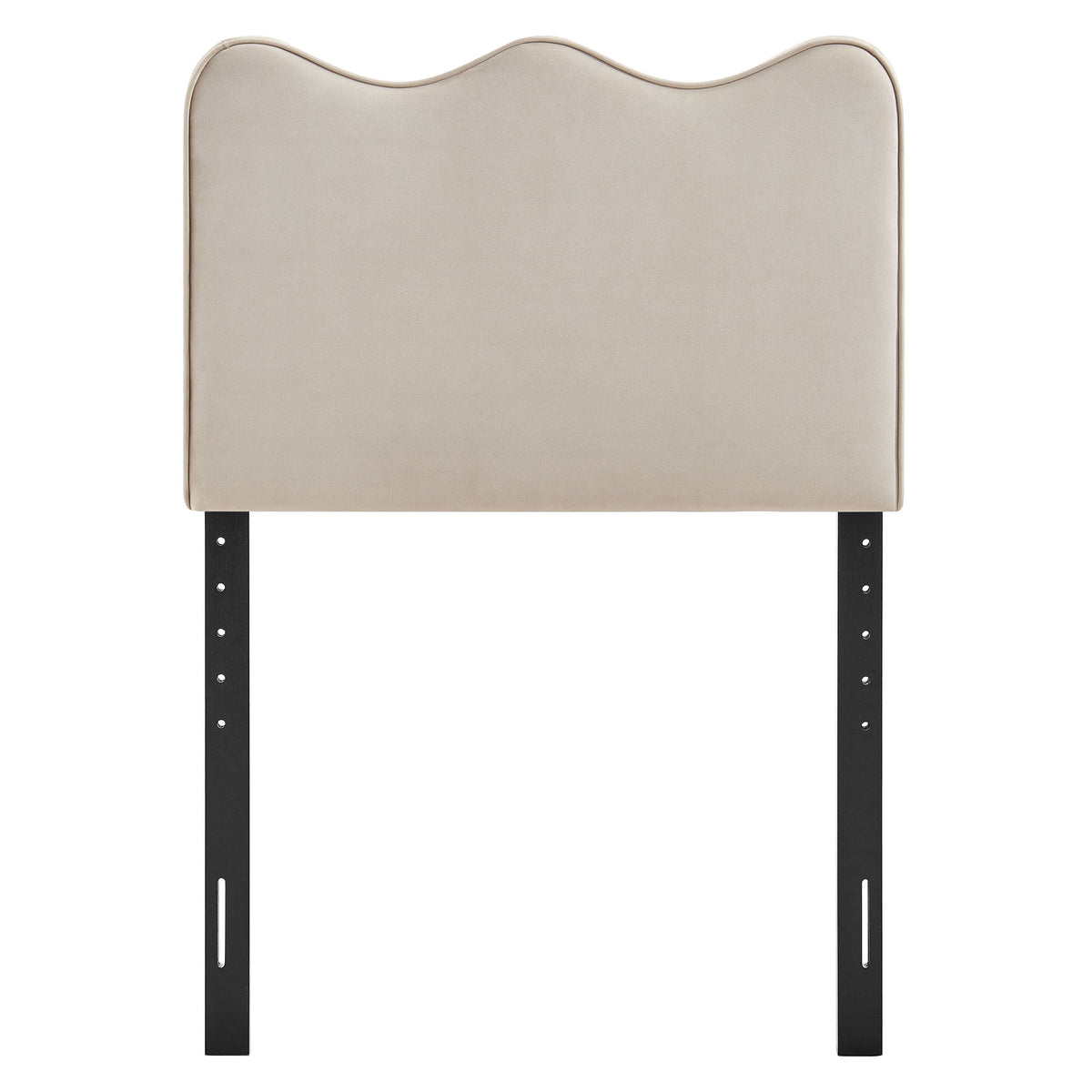 Athena stain-resistant velvet headboard in beige with curved top by HouseOfZazla on Tampa Home & Garden Store