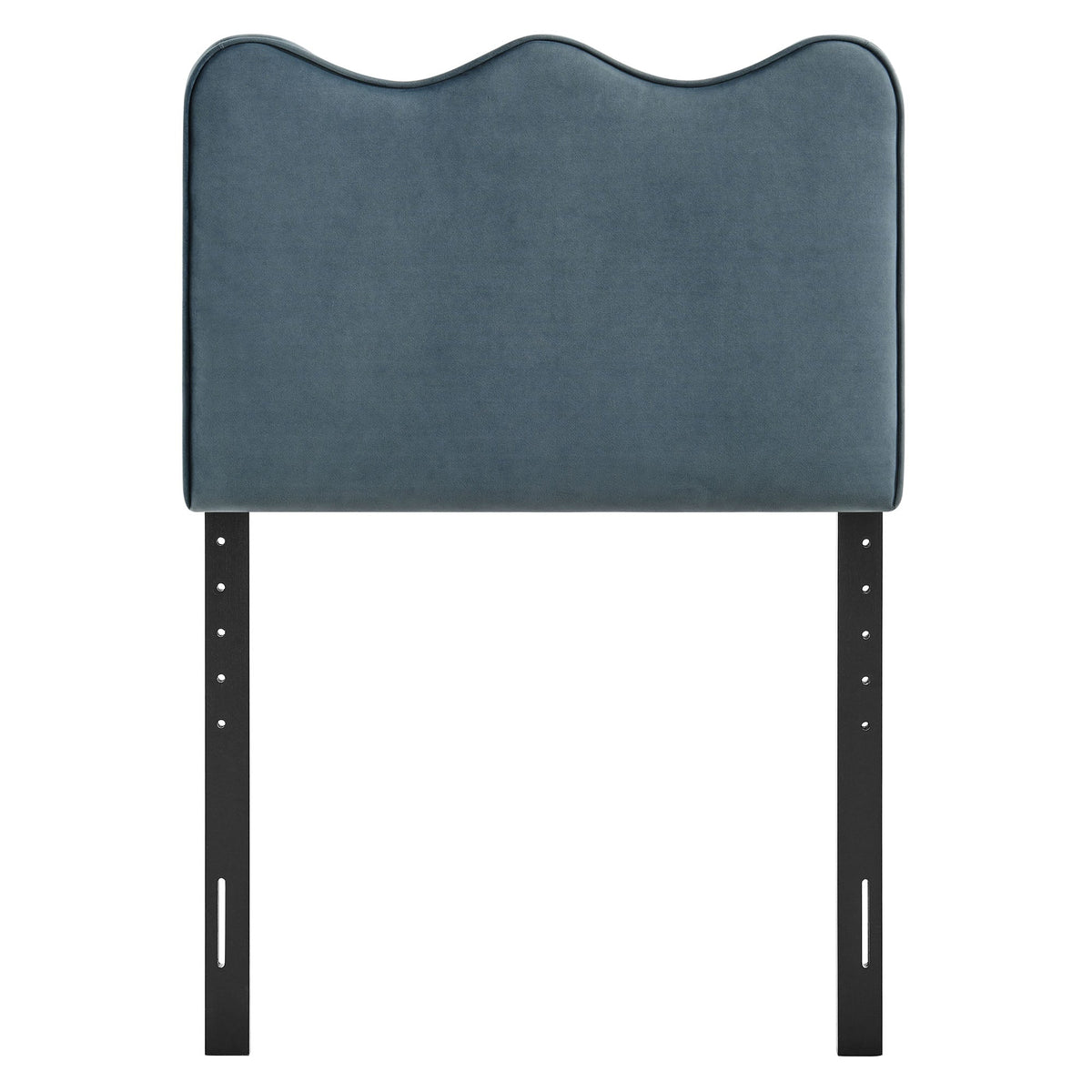 Athena Stain-Resistant Velvet Headboard navy blue velvet with black metal legs Modway on Tampa Home & Garden Store