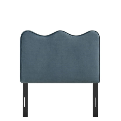 Athena stain-resistant velvet headboard in blue by Modway, HouseOfZazla on Tampa Home & Garden Store