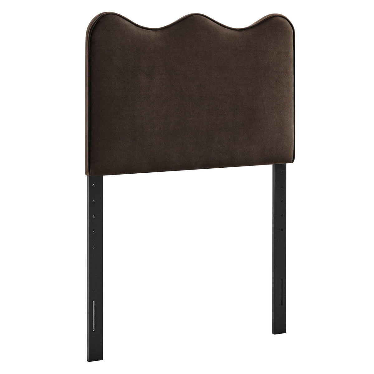 Athena velvet headboard stain-resistant by Modway, dark brown, adjustable metal legs on Tampa Home & Garden Store