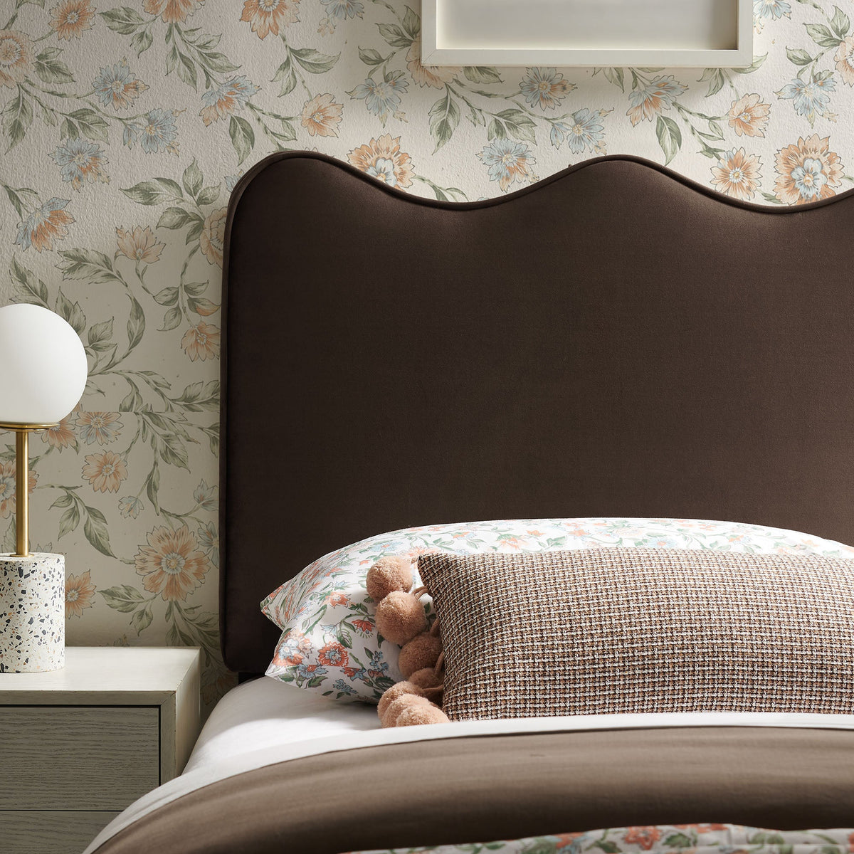 Athena stain-resistant performance velvet headboard in brown by Modway on Tampa Home & Garden Store