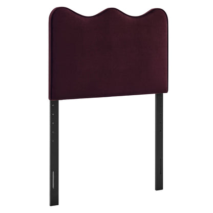 Athena stain-resistant velvet headboard, burgundy with black metal legs by Modway on Tampa Home & Garden Store