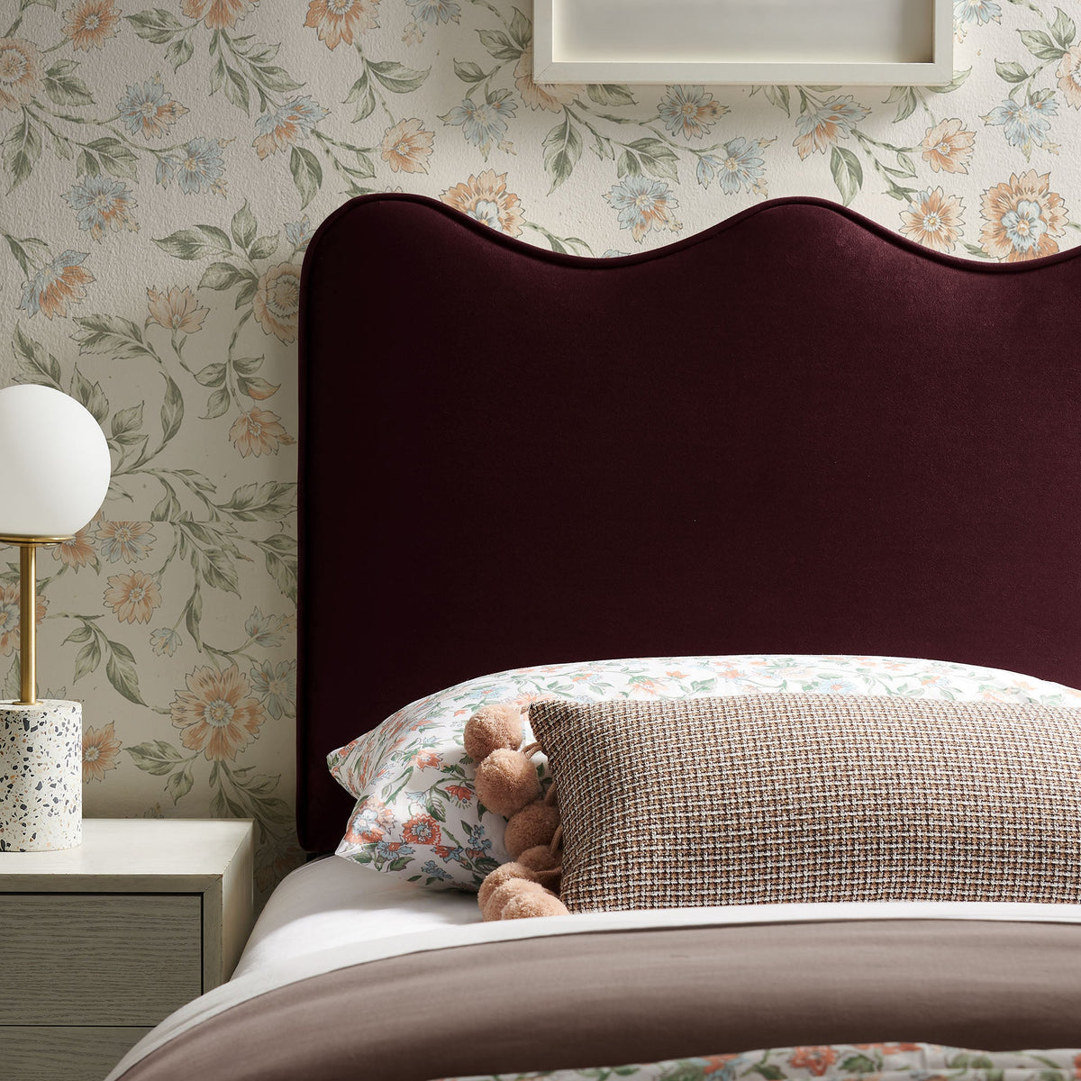 Athena stain-resistant performance velvet headboard in deep burgundy by Modway on Tampa Home & Garden Store