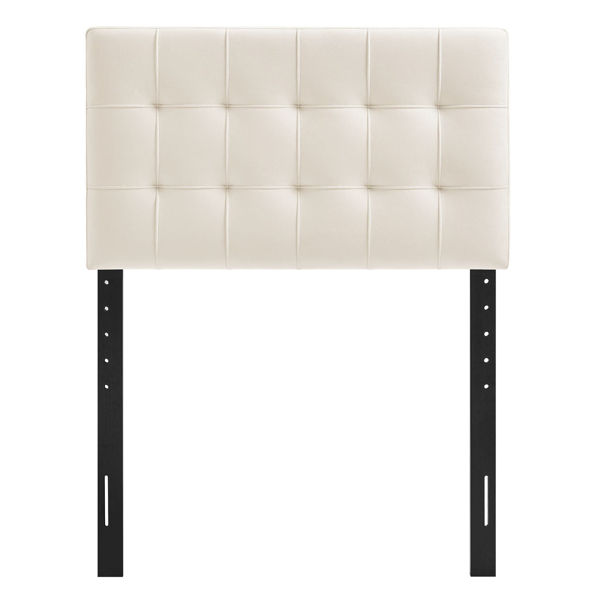 Lily Stain-Resistant Velvet cream tufted on black metal legs by Modway for HouseOfZazla on Tampa Home & Garden Store
