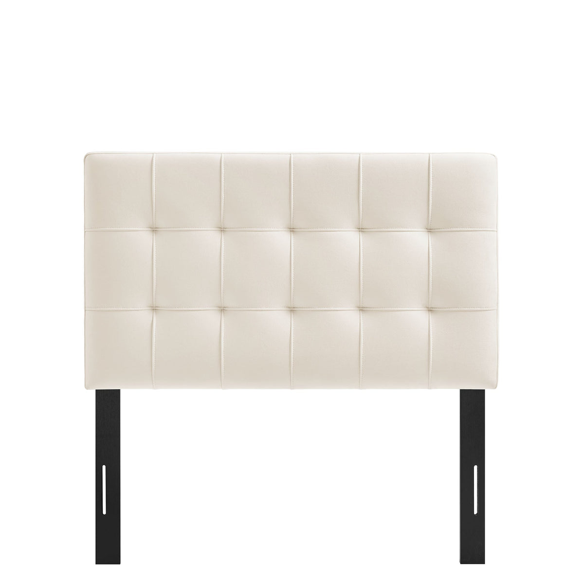 Headboard Lily Stain-Resistant Velvet ivory tufted grid stitching HouseOfZazla on Tampa Home & Garden Store