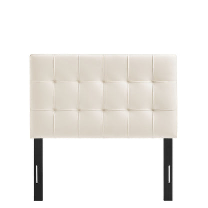 Headboard Lily Stain-Resistant Velvet ivory tufted grid stitching HouseOfZazla on Tampa Home & Garden Store
