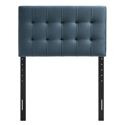 Lily stain-resistant performance velvet headboard in blue with tufted grid by Modway on Tampa Home & Garden Store