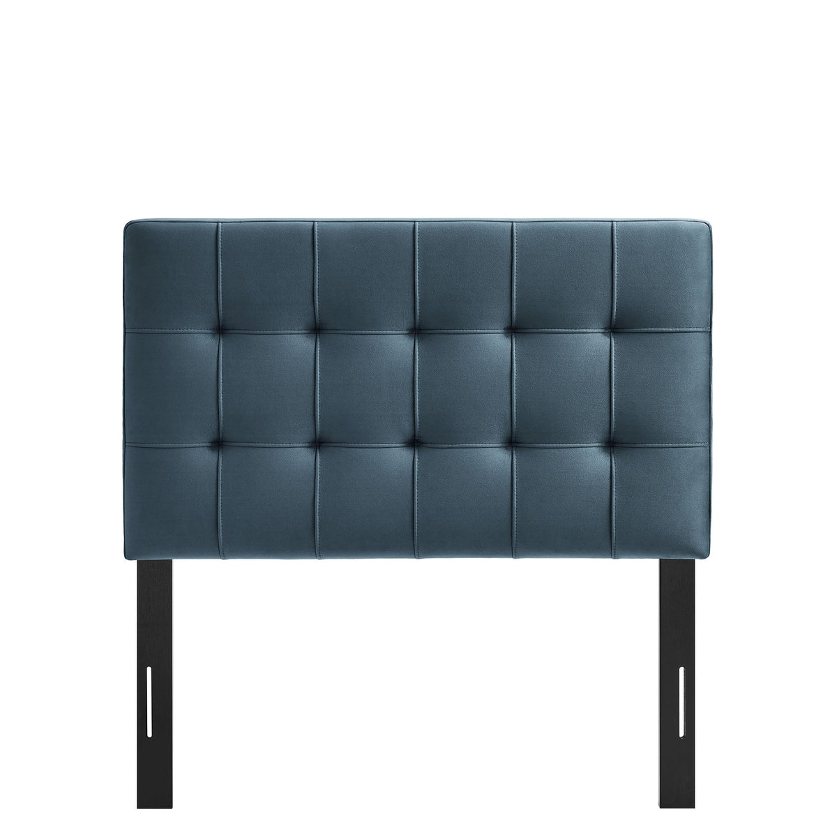 Lily stain-resistant velvet headboard by Modway in blue with vertical tufting on Tampa Home & Garden Store