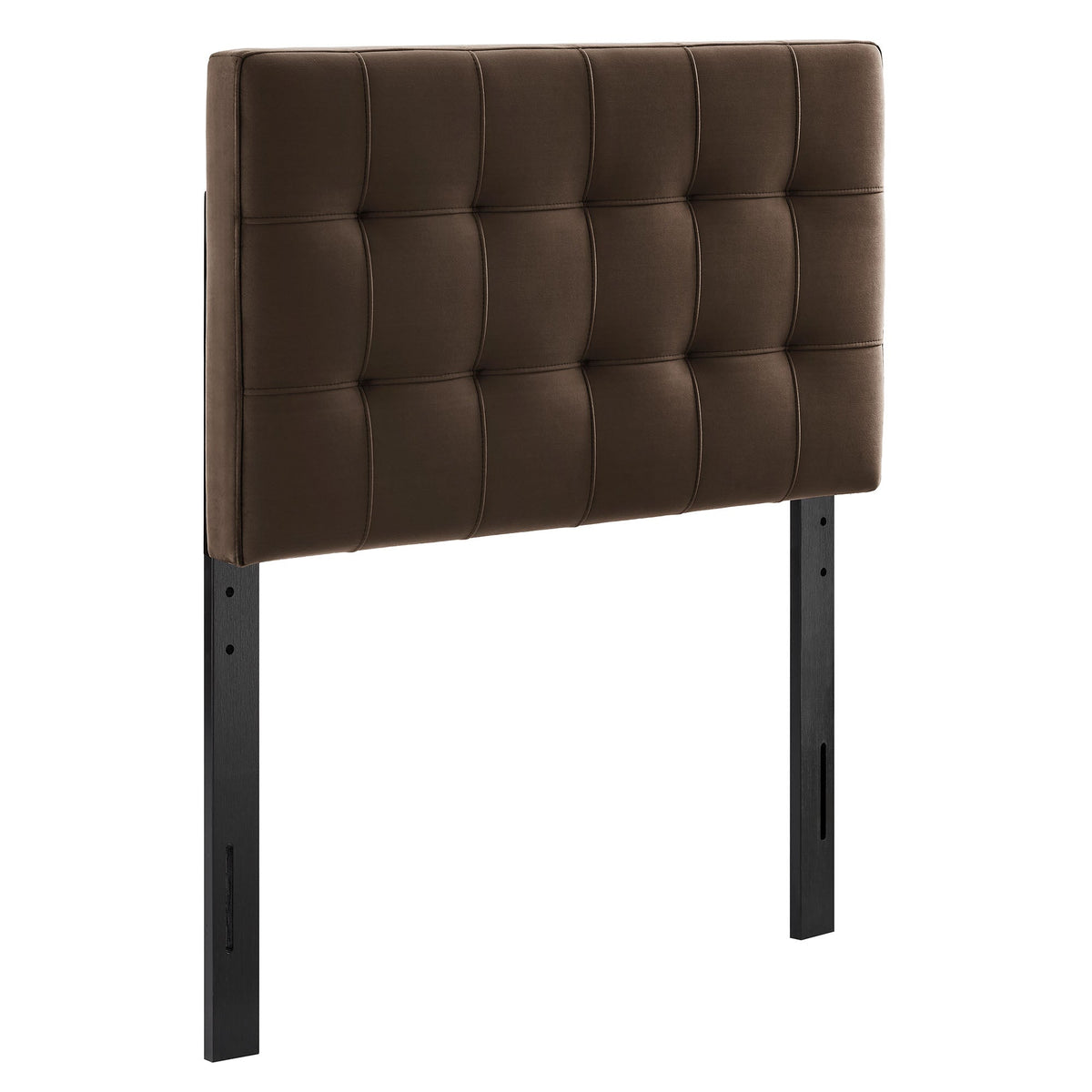 Lily stain-resistant velvet headboard in brown with tufted panels by Modway on Tampa Home & Garden Store