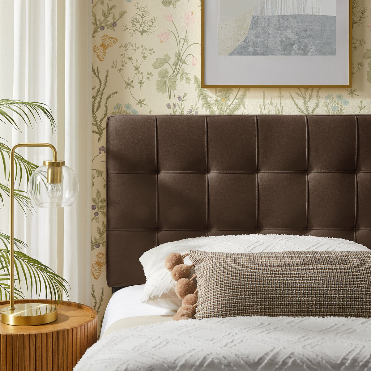 Lily Stain-Resistant Performance Velvet Headboard brown tufted velvet by Modway on Tampa Home & Garden Store