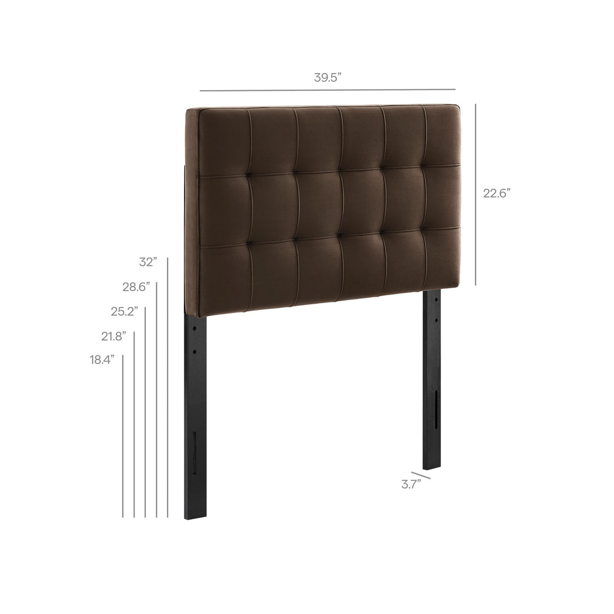 Headboard Lily stain-resistant performance velvet, brown tufted by Modway on Tampa Home & Garden Store